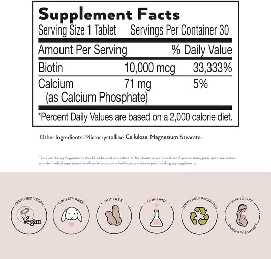 Simone Thomas Wellness Biotin Brilliance Supplements | Biotin 10000Mcg | Hair Growth Vitamins | Hair And Nails Vitamins For Women | Skin Supplement | Hair, Skin, & Nails Supplements (30 Tablets)