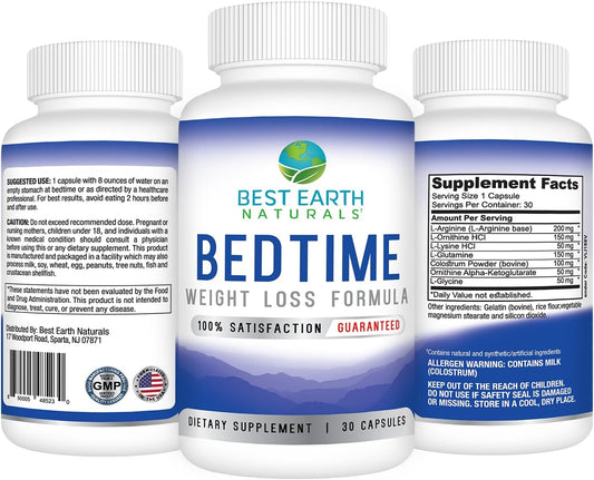 Best Earth Naturals Bedtime Weight Loss Supplement - Helps Boost Metabolism, Suppress Appetite And Reduce Sugar Cravings While You Sleep 30 Day Supply