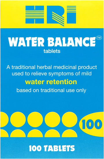Hri Water Balance 100 Tablets - To Relieve Symptoms Of Mild Water Retention. With Dandelion Root, Uva Ursi And Buchu Leaf Extract. 1 Pack