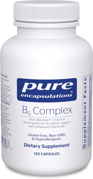 Pure Encapsulations B6 Complex - Supports Nervous System & Brain Health* - includes B Vitamins - Contains Enriched Vitamin B6 - Non-GMO & Gluten Free - 120 Capsules