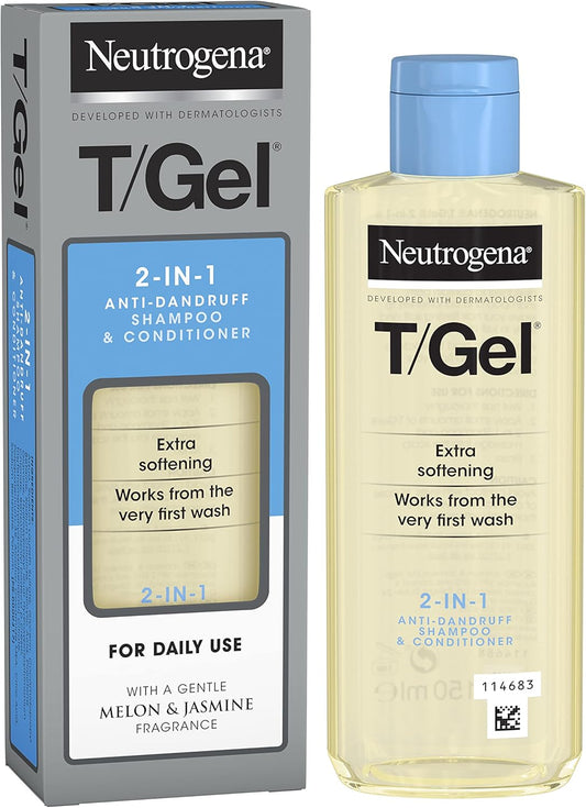 Neutrogena T/Gel 2 In 1 Anti-Dandruff Shampoo And Conditioner (1X 150Ml), 2 In 1 Shampoo And Conditioner To Help Fight Dandruff From First Wash, Haircare For Soft, Shiny Healthy-Looking Hair