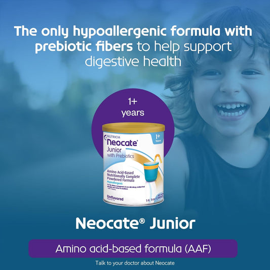 Neocate Junior - Powdered Hypoallergenic, Amino Acid-Based Toddler And Junior Formula - Unflavored - 14.1 Oz Can (Case Of 1)