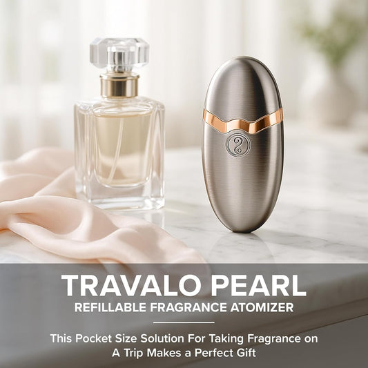 Travalo Perfume Pod Pearl Elegance - High Definition Mini Pump Spray - Portable Travel Perfume Atomizer - Tsa Approved, Leaf-Proof, Airtight - Reusable And Easy Fill - Dark Grey 1.7Oz