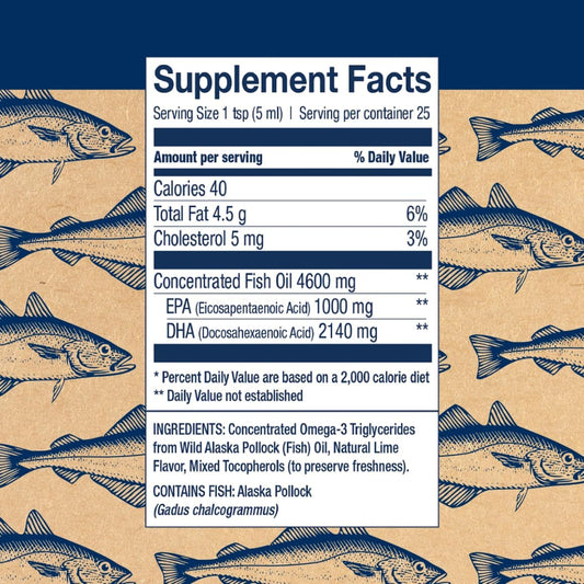 Wiley's Finest Wild Alaskan Fish Oil Summit DHA Liquid - 2140mg of DHA