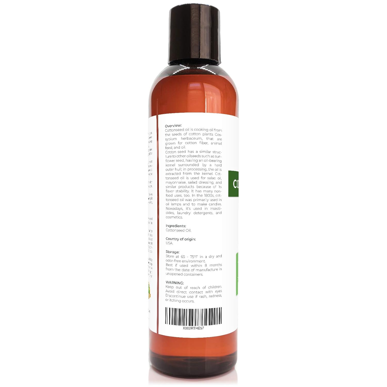 velona Cotton Seed Oil 8 oz | 100% Pure and Natural Carrier Oil | Refined, Cold pressed | Cooking, Skin, Face, Body, Hair Care | Use Today - Enjoy Results : Beauty & Personal Care