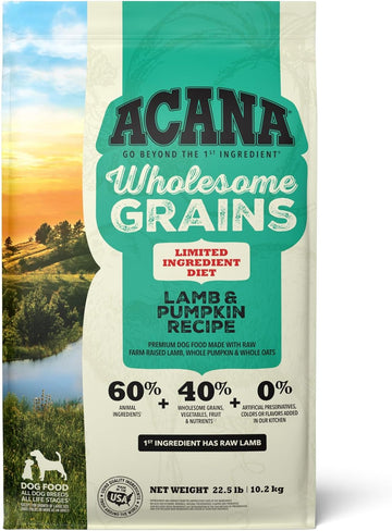 Acana Wholesome Grains Dry Dog Food, Lamb & Pumpkin Recipe, 22.5Lb