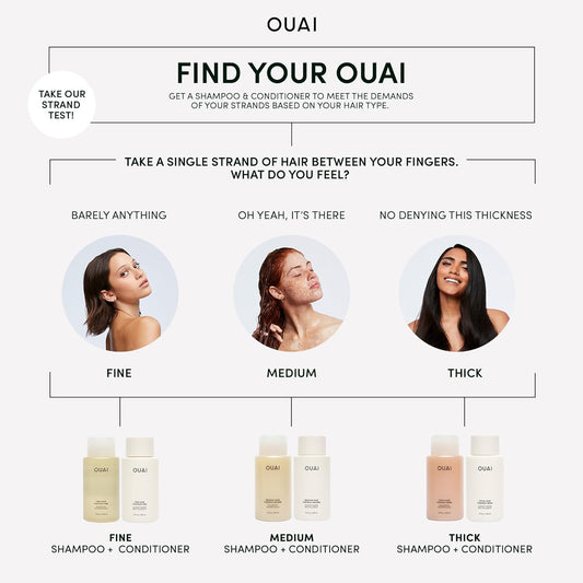 OUAI Thick Shampoo + Refill - Moisturizing Shampoo with Keratin, Marshmallow Root, Shea Butter & Avocado Oil for Thick Hair - Strengthens & Hydrates - Sulfate Free Shampoo (2 Count, 10 Oz/32 Oz)
