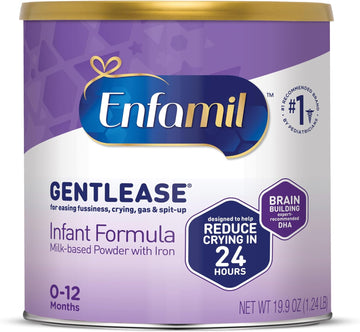 Enfamil Gentlease Baby Formula, Clinically Proven to Reduce Fussiness, Crying, Gas & Spit-up in 24 hours, Brain-Building Omega-3 DHA & Choline, Baby Milk, 19.9 Oz Powder Can