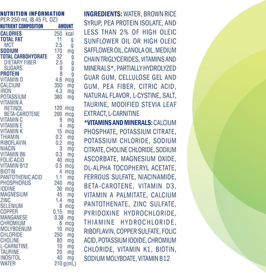 Compleat Pediatric Standard 1.0 Plant-Based Vanilla Nutrition Shake, 8G Of Protein, 27 Vitamins & Minerals - Vegan Tube Feeding Formula, 8.45 Fl Oz (Pack Of 12)
