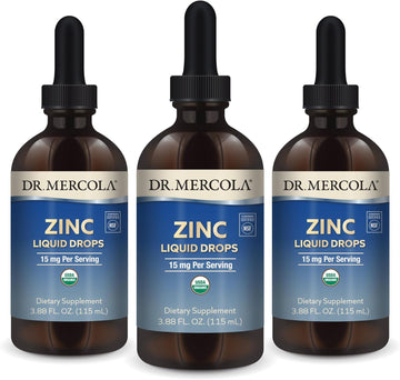 Dr. Mercola Zinc Liquid Drops, 3.88 Fl. Oz. (115 Ml), 3-Pack (About 84