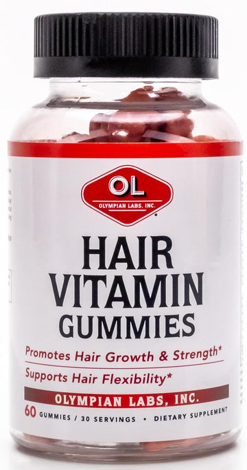 Olympian Labs Hair Vitamin Gummies | Rich In Vitamins And Minerals | 60 Count Great Tasting Berry Flavor