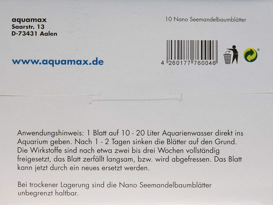 Aquamax Nano Leaves Catappa Indian Almond Pack Of 12 Pieces