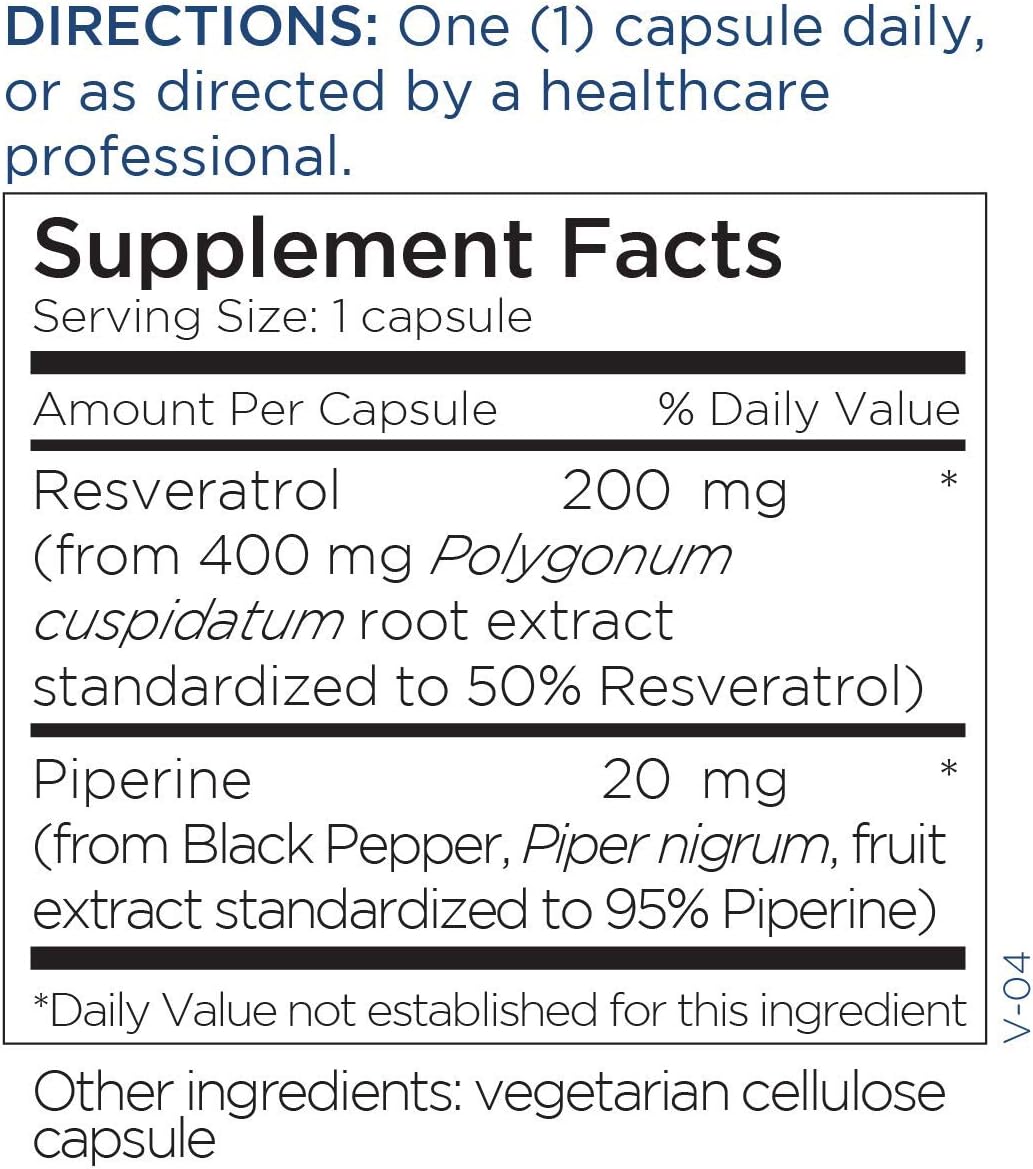 Metabolic Maintenance Resveratrol with Piperine - Antioxidant + Cardiovascular Support with Superior Absorption (60 Capsules) : Health & Household