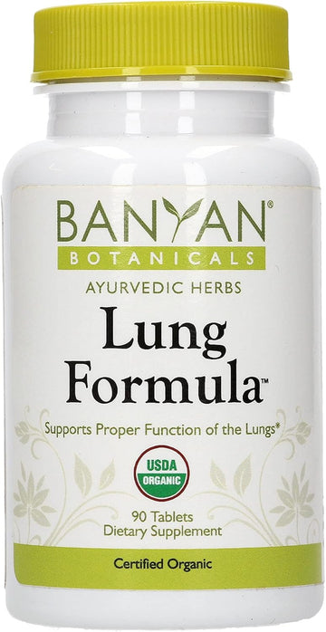 Banyan Botanicals Lung Formula – Organic Herbal Tablets With Licorice & Tulsi – 90 Tablets – Non-Gmo, Sustainably Sourced, Vegan