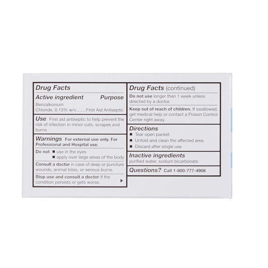 Mckesson Benzalkonium Chloride Towelettes, Antiseptic Cleansing, Individual Packet, 100 Wipes, 10 Packs, 1000 Total
