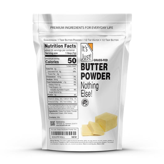It'S Just - Grass-Fed Butter Powder, Made From Real Butter, Shelf Stable, Just Add Water, Made In Usa, 9Oz