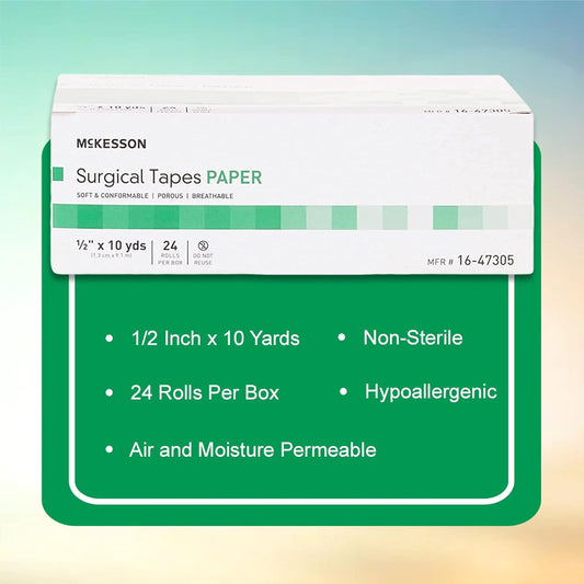 Mckesson Surgical Tape, Non-Sterile, Air Permeable Paper, 1/2 In X 10 Yd, 288 Count