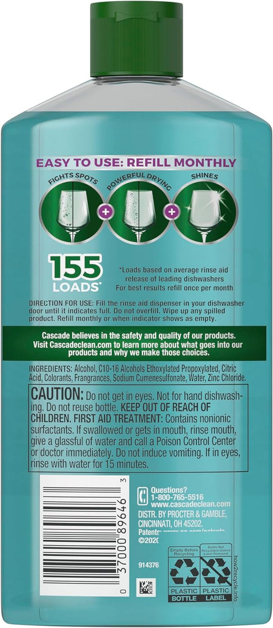 Cascade Power Dry Dishwasher Rinse Aid, 16 fl oz : Health & Household