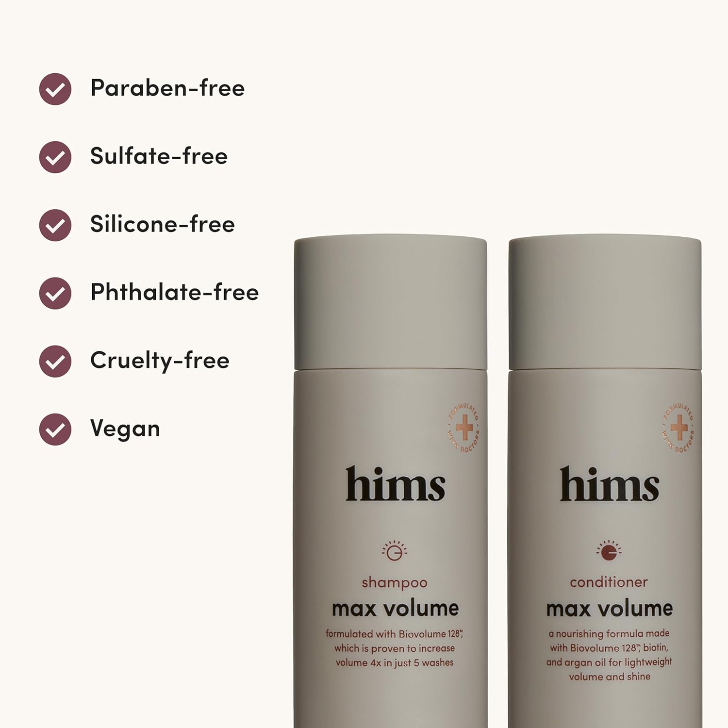 Hims Max Volume Men'S Shampoo & Conditioner Set - Volumizing Natural Shampoo And Conditioner For Men - Adds Volume, Shine & Bounce - Citrus Spice - 2 X 6.4 Fl Oz : Beauty & Personal Care