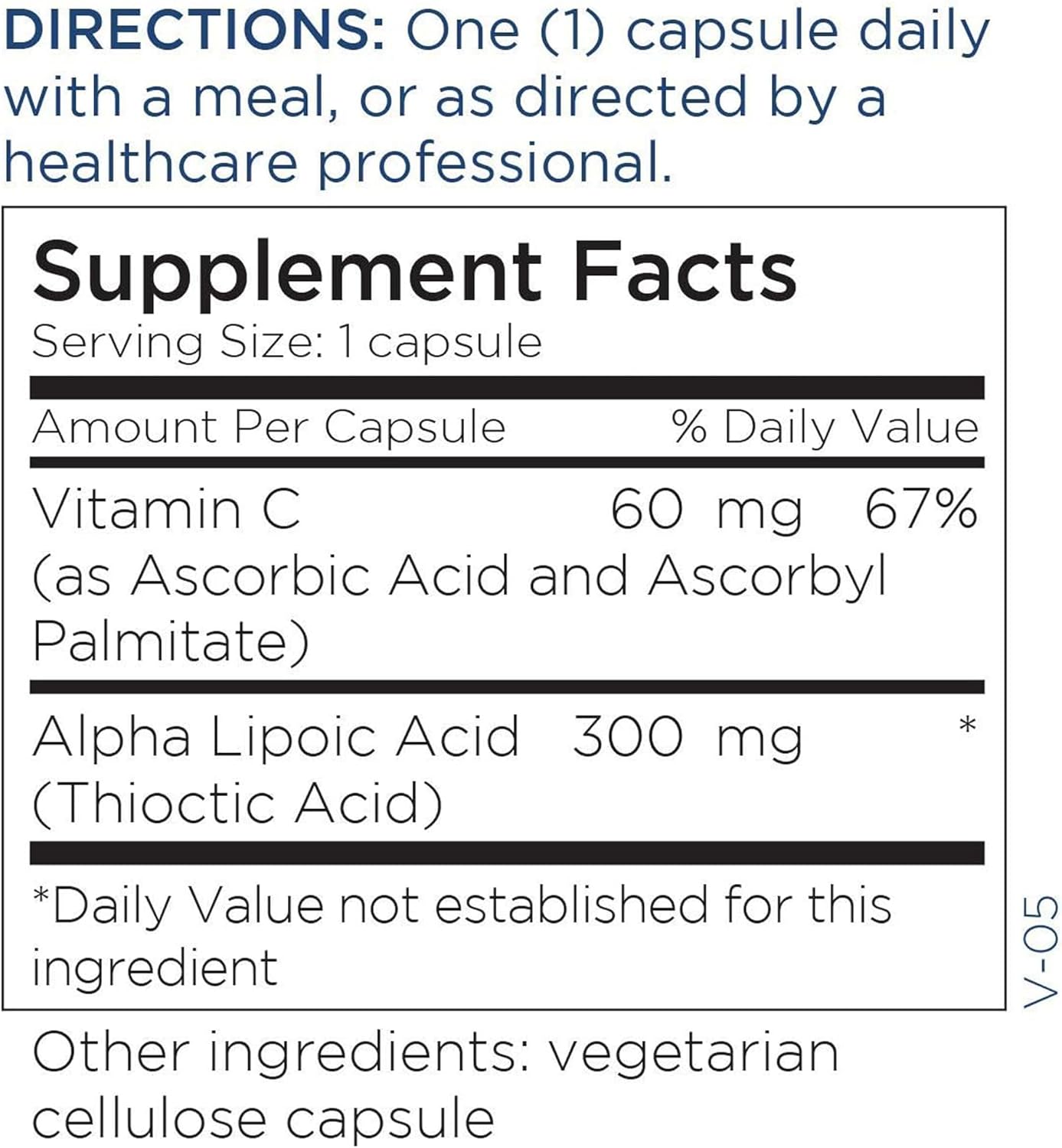 Metabolic Maintenance Alpha Lipoic Acid - 300Mg Ala Supplement - Antioxidant Support For Nerve + Liver Health (100 Capsules) : Health & Household