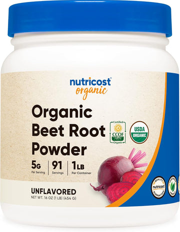 Nutricost Organic Beet Root Powder  - Vegan, Superfood, Certified Usda Organic