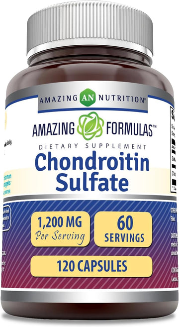 Amazing Formulas Chondroitin Sulfate 1200Mg Per Serving 120 Capsules Supplement | Non-Gmo | Gluten Free | Made In Usa