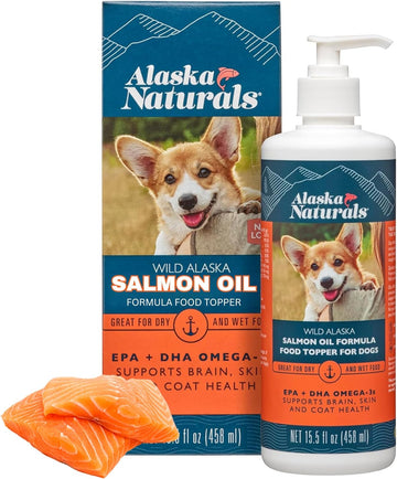 Alaska Naturals – Wild Alaska Salmon Oil Formula Dog Food Topper – Epa And Dha Omega-3 - Supplement For Healthy Skin, Shiny Coat – Made In The Usa – 15.5 Oz. Pump Bottle