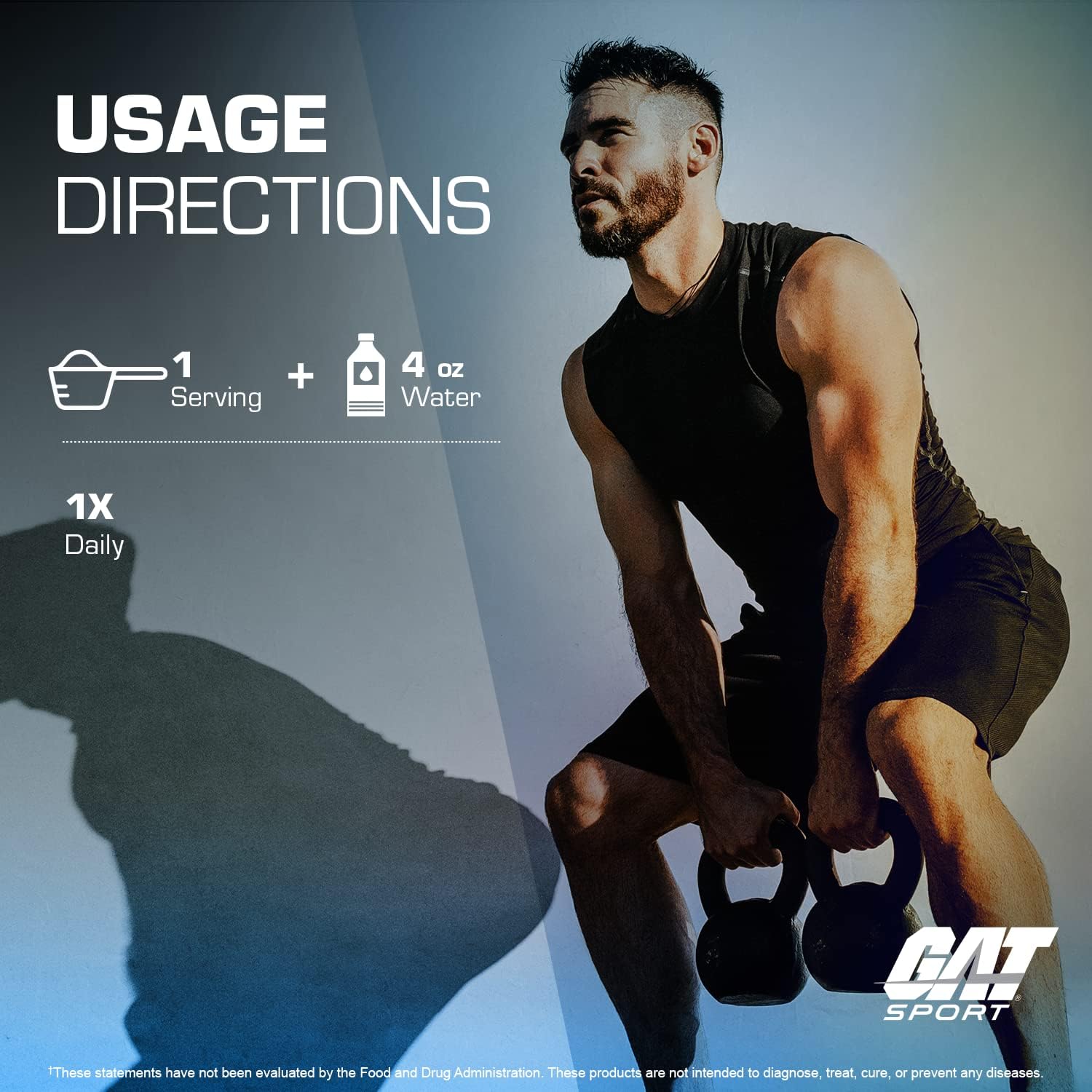 Gat Sport Creatine Monohydrate Powder, 150 Grams, Strength, Brain Health, Glp1 Support Anti-Oxidant, Endurance, For Men & Women, 1 Month Supply, Unflavored (30 Servings) : Health & Household