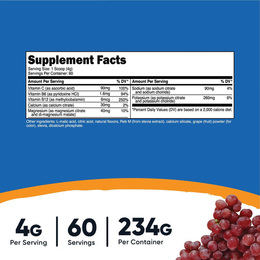 Nutricost Electrolyte Complex Powder (60 Servings, Grape) - Hydration Supplement Drink Mix With Vitamins And Minerals