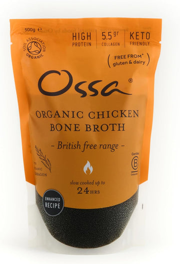 Ossa Chicken Bone Broth, High-Protein Broth, Preservative-Free Soup & Cooking Essential, Keto & Paleo-Friendly Soup Maker For Gut Health & Digestion, 500 G - Delivered Frozen
