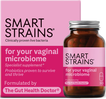 Smart Strains Probiotics For Women - Clinically Proven Live Bacteria For Women'S Intimate Flora, Formulated By The Gut Health Doctor| 5 Billion Bacterial Cultures | Vaginal Probiotics 30 Capsules