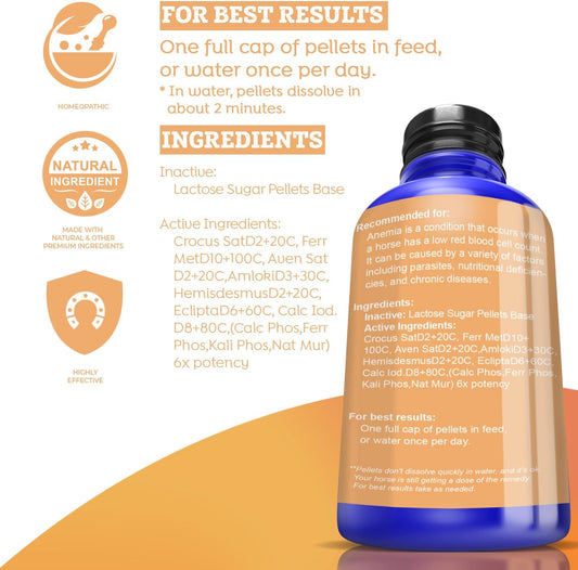 Healthy Animals 4Ever All-Natural Horse Anemia Support - Helps Prevent Diseases And Parasites - Supplements For Horses - Homeopathic & Highly Effective - 300 Tablets