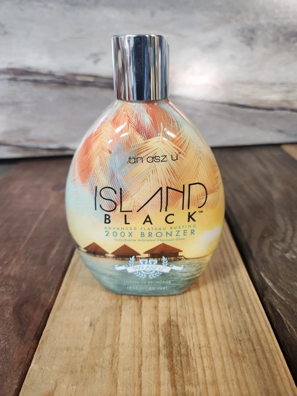 Tan Asz U Island Black 200X Plateau-Busting Bronzer Tanning Lotion, Ultra-Dark Formula For Deep Color & Silky Skin Finish, 13.5 Oz Indoor Tanning Lotion : Beauty & Personal Care