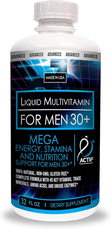 Actif Liquid Daily Multivitamin For Men Age 30+ With 40 Advanced Factors β Non Gmo, Made In Usa, 32Oz, Expiration: 05/2026