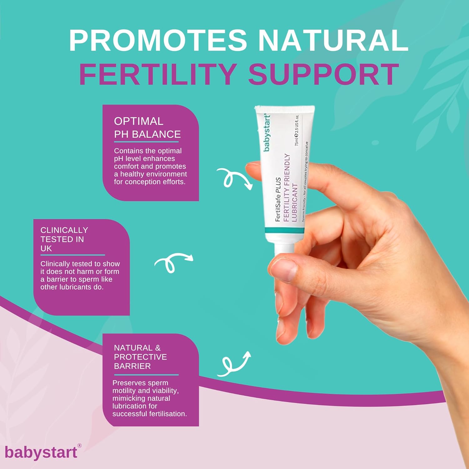Babystart Fertility Lubricant - FertilSafe Plus Lubricating Gel Tube 75ml - Natural, Water Based Lubrification, Paraben Free, Personal Fertile Friendly Lubricant for Couples Trying for a Baby : Amazon.co.uk: Health & Personal Care
