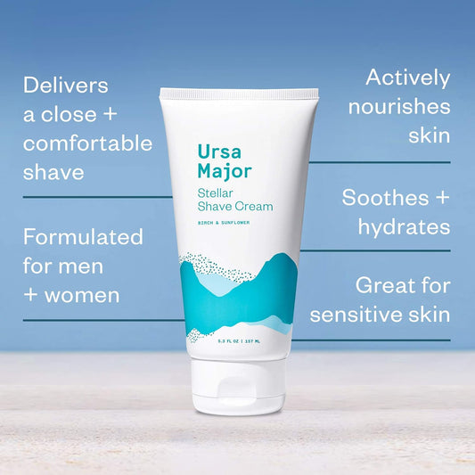Ursa Major Natural Shave Cream | Non-Irritating, Vegan And Cruelty-Free | Formulated For Men And Women | 5.3 Ounces
