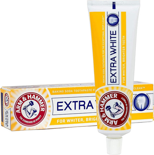 Arm & Hammer Extra White Care Baking Soda Toothpaste Gentle Daily Whitening Clean Paste For Teeth With Fluoride. Pack Of Two (2) Tubes