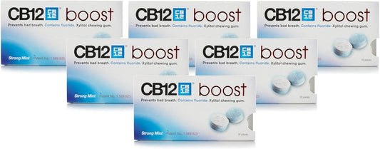 Cb12 Boost Chewing Gum Strong Mint, 10'S (Pack Of 6)