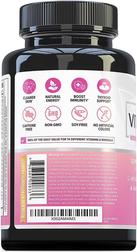 Vita Multi Multivitamin For Women: WomenāS Daily Multi-Vitamin Supplement With Dim, Iodine, Ashwagandha | Supports Youthful Complexion, Healthy Cortisol And Estrogen Balance - 30 Day Supply