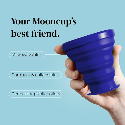 MooncupĀ® Menstrual Cup Cleaning Pot, Foldable & Portable, Use In The Microwave Or Fill With Water & Shake (Pack Of 1)