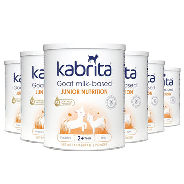 Kabrita Junior Goat Milk Powder For Kids - Easy To Digest Powdered Goat Milk Ages 2-7 - Immunity Boosting Containing Vitamin C, D, E, Protein & Calcium - Non-Gmo Gentle On Sensitive Tummies - 14Oz (Pack Of 6)