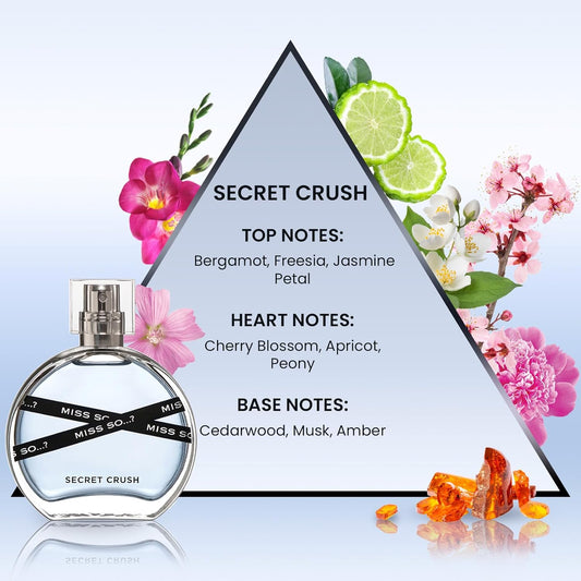 So… Secret Crush Eau De Parfum For Women - Vegan Perfume For Women With Notes Of Jasmine, Cherry Blossom, Peony, Musk - Travel Size - 1.7 Oz