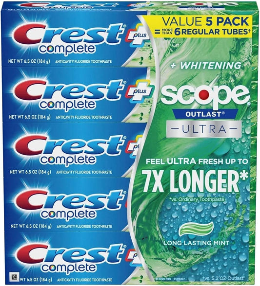 Crest Complete Whitening + Scope Toothpaste, 6.5 Ounce (5 Pack) : Health & Household