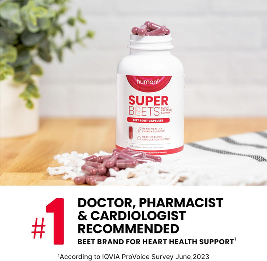 Humann Superbeets Beet Root Capsules Quick Release 1000Mg - Supports Nitric Oxide Production, Blood Pressure โ Clinically Studied Antioxidants Non-Gmo Powder
