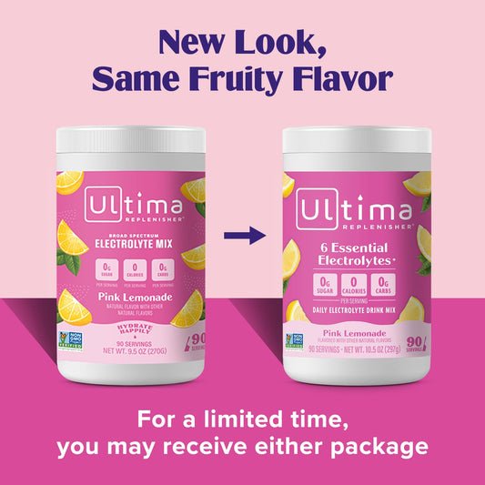 Ultima Replenisher Daily Electrolyte Drink Mix β Pink Lemonade, 90 Serving β Hydration Powder With 6 Key Electrolytes & Trace Minerals β Keto Friendly, Vegan, Non-Gmo & Sugar-Free Electrolyte Powder