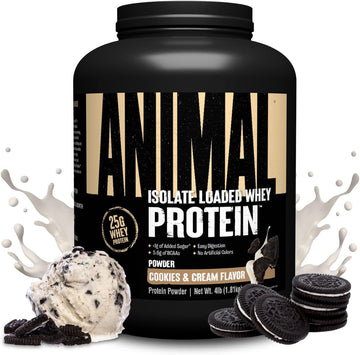 Animal Whey Isolate Protein Powder - Loaded For Pre & Post Workout Muscle Builder And Recovery With Digestive Enzymes For Men & Women - 25G Protein, Great Taste, Low Sugar - Vanilla 4 Lbs