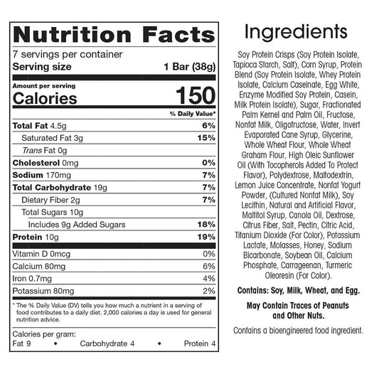 Wonderslim Gourmet Protein Snack Bar, Lemon Meringue, 150 Calories,10G Protein, 0G Trans Fat (7Ct)