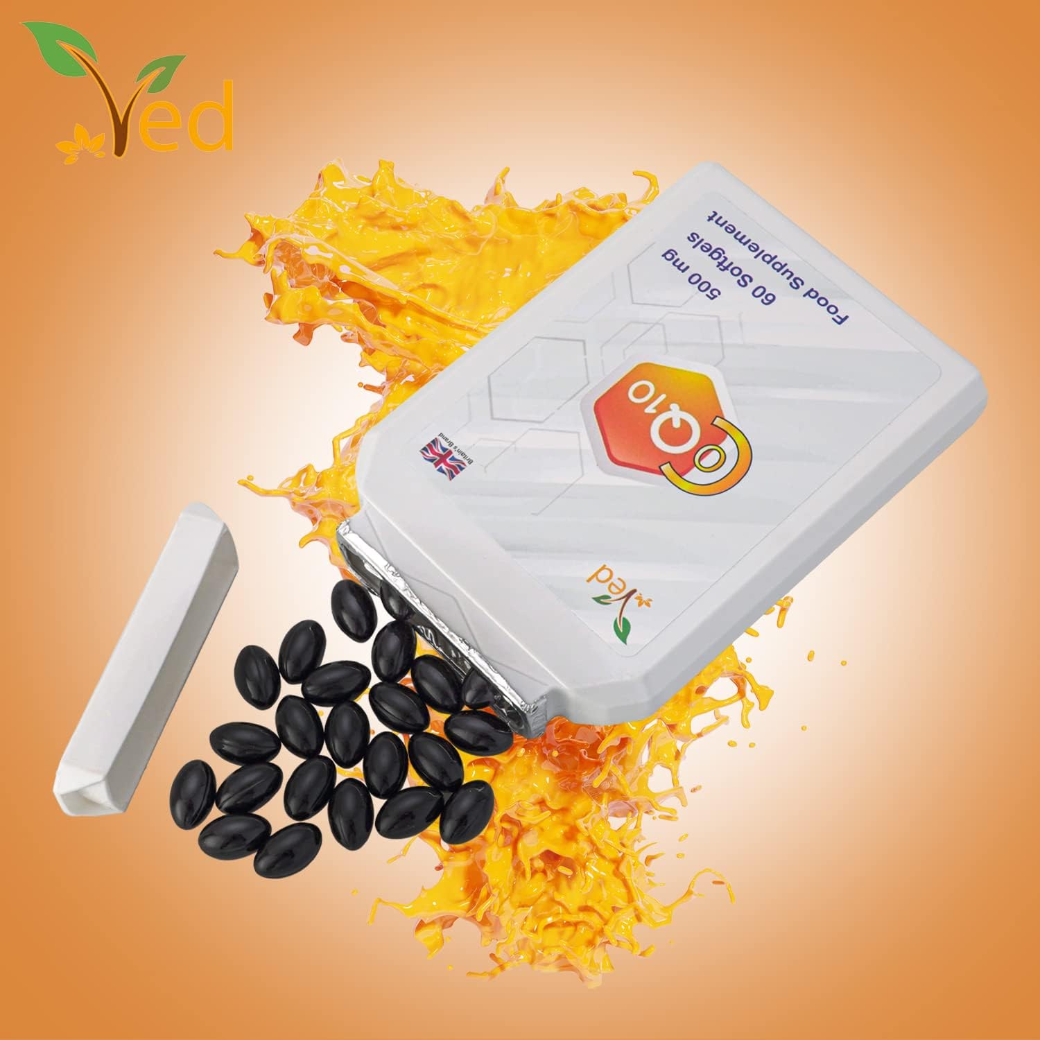 VED Co Enzyme Q10, Naturally Fermented Ubiquinone, 500mg 60 Softgels. : Amazon.co.uk: Health & Personal Care