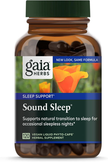 Gaia Herbs Sound Sleep - Natural Sleep Support To Promote Calm & Relaxation To Support Restful Sleep - With Valerian Root, Passionflower & More - 120 Vegan Liquid Phyto-Capsules (40-Day Supply)