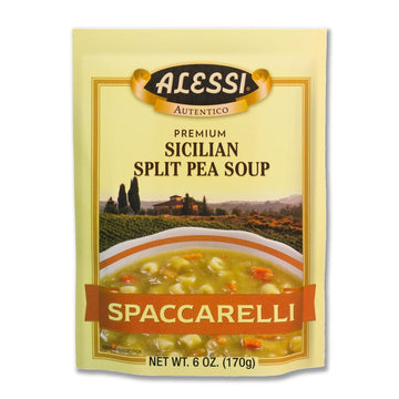 Alessi Autentico Premium Soups, Traditional Flavors, 6Oz (Sicilian Split Pea, Pack Of 6)